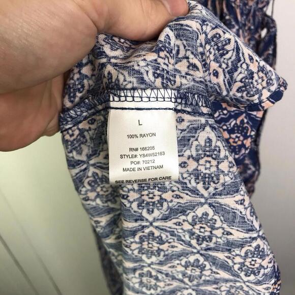 Lucky Brand Dress Womens Large Colorful Tie Waist Flutter Sleeve Midi Tie Waist - Picture 9 of 10